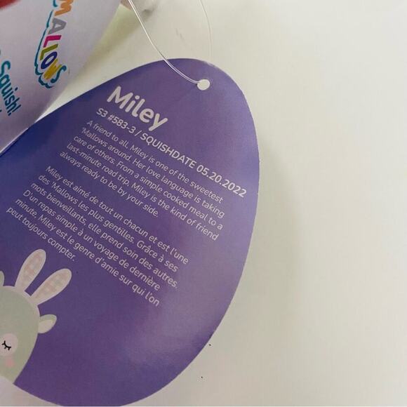 Squishmallows | Miley the Cow Easter Bunny Ears Clip NWT - Picture 5 of 6